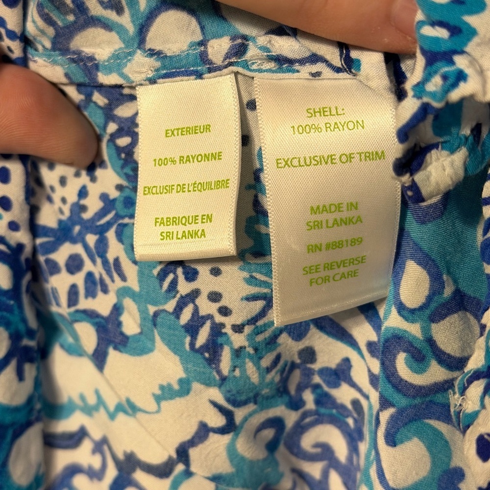 Lily Pulitzer Blue Paisley Women's Willa Blouse- Size Small - Picture 3 of 5